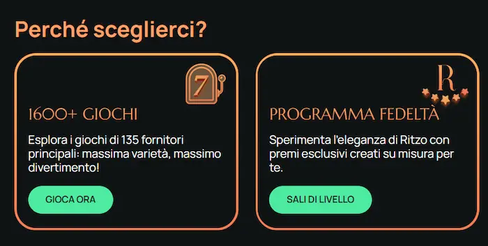 Ritzo Casino Italia giochi
